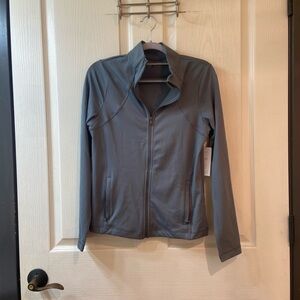 Womens Gray Zip-Up Jacket